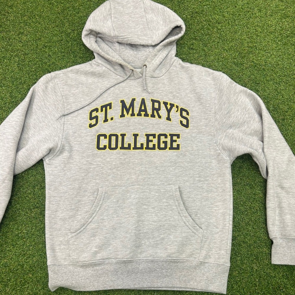V/intage St. Mary's College Hoodie Gray Fleece Sweatshirt Mens Small Jansport
